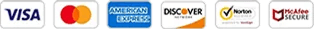 Visa, Mastercard, American Express, Discover